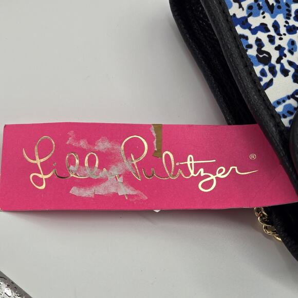 NWT Lilly Pulitzer BENTON Clutch Bag Removable Shoulder Chain Blue Rhinestone - Picture 10 of 10